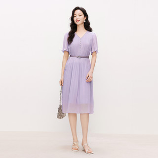【玫瑰裙】珂莱蒂尔2025夏季减龄收腰短袖连衣裙女优雅气质长裙