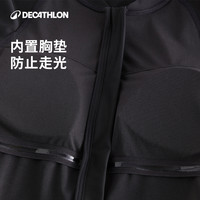 迪卡侬泳衣女款泡温泉2025游泳衣大码保守微胖遮肉泳装IVL2 ML 【短袖款-连体裤装】黑白拼接