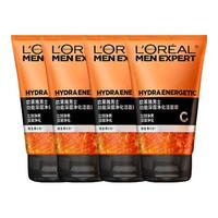 巴黎欧莱雅 欧莱雅(LOREAL)男士洗面奶磨砂抗黑头清洁保湿控油抗痘去黑头洁面膏学生青少年 劲能净化洁面50ml*4