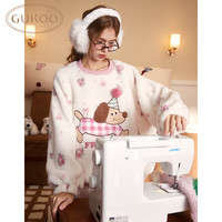 果壳(Gukoo)睡衣女24年秋冬甜美可爱卡通圆领珊瑚绒保暖女士家居服套装D 小狗套装 M