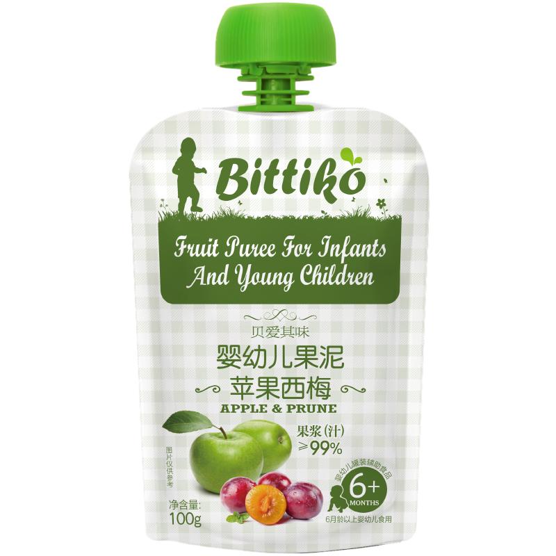 bittiko 贝爱其味 苹果西梅泥 3段 100g