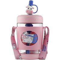 杯具熊(BEDDYBEAR) 儿童吸管冷萃杯Tritan材质男女宝宝夏季大容量户外运动水杯 冷萃杯-奶牛 580ml