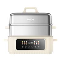 LOTOR 0涂层304不锈钢 电蒸锅 白色