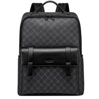 Mark Fairwhale/马克华菲经典印花商务双肩包男士休闲电脑背包潮 新铅灰色+袋