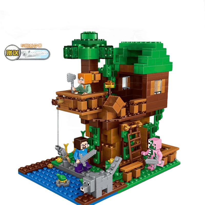 我的世界积木玩具男孩子拼装儿童村庄房子6-12岁 丛林树屋