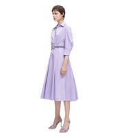 歌力思（ELLASSAY）【童瑶同款】夏季棉混纺收腰设计衬衫式连衣裙子EWW342Y013 薰衣草紫 S