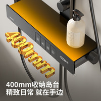 惠达（HUIDA）卫浴淋浴花洒全套大顶喷家用精铜主体智能数显大置物浴室洗澡花洒 【背喷款】精铜数显大置物DW890