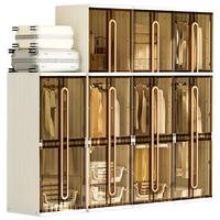 Yeya 也雅 加大号收纳柜 加高轻奢成人衣柜大容量无味儿童衣柜简易衣柜储物 储物+挂衣+2收纳篮