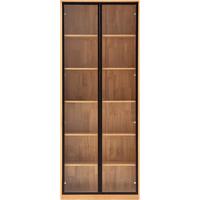 LINSY 林氏家居 自然物语系列 PK1X-A 若谷实木书柜 原木色+黑色 80*34*200cm