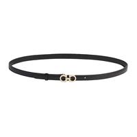 Salvatore Ferragamo 菲拉格慕 GANCINI系列 女士牛皮板扣腰带 675180 黑色 95