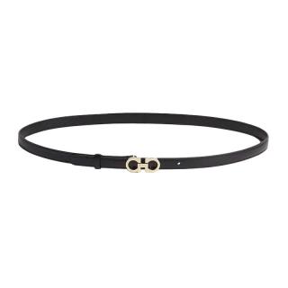 Salvatore Ferragamo 菲拉格慕 GANCINI系列 女士牛皮板扣腰带 675180 黑色 95