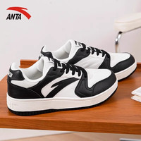 安踏元年板鞋男2025夏季轻便经典小白鞋休闲鞋厚底百搭透气运动鞋 【低帮】象牙白/苍黛绿8068-10 41