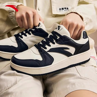 安踏元年板鞋男2025夏季轻便经典小白鞋休闲鞋厚底百搭透气运动鞋 【低帮】象牙白8068-8 42.5