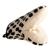 onlycook隔热防烫手套 耐高温加厚微波炉烤箱手套 烘焙工具手套 一只黑色 防烫手套 黑色圆点-单只