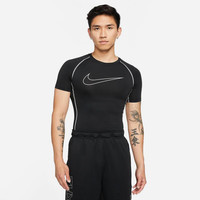 耐克NIKE男子短袖圆领T恤 运动休闲 紧身衣DD1993-011黑L