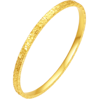 周六福 D1014856 碎冰冰银手镯 黄金色 54mm