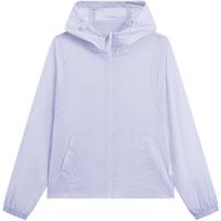XTEP特步防晒衣女连帽上衣针织户外凉感冰丝薄外套防紫外线 轻纱紫 XL