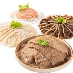大龍燚 大龙燚 火锅食材生鲜套餐白千层肚1斤装+黑千层肚1斤装冷藏固形物≥70% 黑白千层双拼2斤装