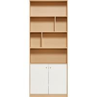 林氏家居落地书柜置物架书架一体靠墙客厅简易储物展示柜子木业UV2X 【0.80*2.01m|原木色】书柜