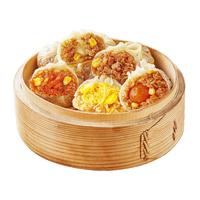 林饱饱咸蛋黄鲜肉玉米芝士纸皮烧麦冷冻面点加热即食早餐半成品速食早茶 鲜肉蛋黄芝士各3袋(36个)