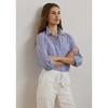 RALPH LAUREN 拉夫劳伦 女士巴里纱卷边条纹袖衬衫 XS/XL