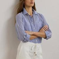 Ralph Lauren Women S Relaxed Fit Voile Roll Tab Sleeve Shirt