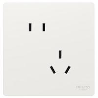 德力西（DELIXI）开关插座面板 哑光磨砂 奶油风 墙壁电源开关带插座 825 汉玉白 斜五孔插座