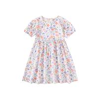 Classic Teddy精典泰迪女童连衣裙儿童裙子中童碎花连衣裙甜美夏装 紫花  130