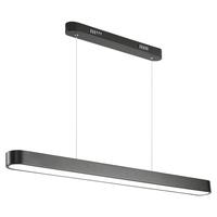 雷士 NVC Lighting一字餐厅吊灯智能高显指吸顶吊灯现代简约长条餐桌灯灯饰灯具亦云 黑色53瓦1.2米全光谱1.4米以上