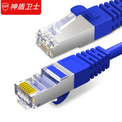 神盾卫士 SDWS 超六类网线CAT6万兆双屏蔽双绞线宽带连接线工程家装成品网络跳线1米SC6-1DP
