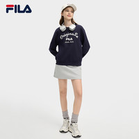 FILA 斐乐女子卫衣2025春休闲简约刺绣宽松针织长袖上衣 云菇白-WT 180/96A/XXL