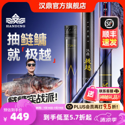 汉鼎 极越轻量鲢鳙竿大综合28调高碳素钓鱼渔具手杆手竿鲢鳙台钓竿鱼竿 6.3m 极越