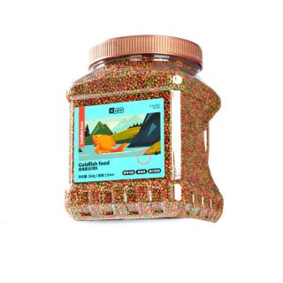 YEE金鱼饲料小颗粒鱼食小型鱼锦鲤鱼观赏鱼鱼粮增色1.5mm 1300g 兰寿/金鱼/泰狮 1300g 1桶 上浮型