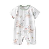 贝肽斯婴儿衣服夏季薄款宝宝短袖连体衣纯棉新生长裤睡袋儿童睡衣