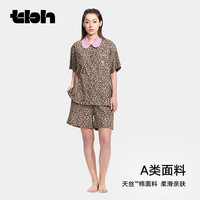 野兽派家居(tbh)Hello Kitty天丝棉家居服套装可外穿女士睡衣夏 短款 经典豹纹 S Kitty天丝棉短款家居服 经典豹纹