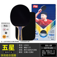 红双喜 乒乓球拍五星级全能型5星兵乓球成品拍单拍直拍横拍