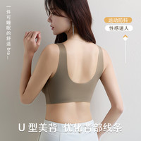 内衣女无痕聚拢收副乳防下垂上托运动一体美背背心式提拉文胸罩 云朵白+经典黑【两件装更划算】 160/90/(M)