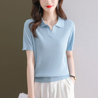 歌米拉 女士冰丝短袖T恤 polo衫