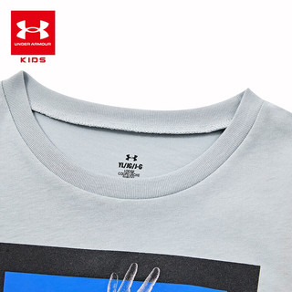 安德玛（Under Armour）【库里系列】男童短袖T恤夏篮球运动圆领T恤1390409 灰色  150 