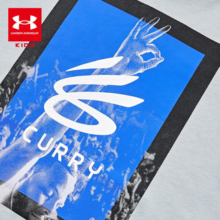 安德玛（Under Armour）【库里系列】男童短袖T恤夏篮球运动圆领T恤1390409 灰色  150 