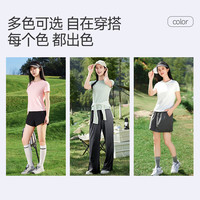 MJ STYLE凉感短袖t恤女2025年夏季跑步速干瑜伽透气运动修身上衣 浅紫/纯色