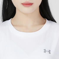 UA安德玛Tech SSC白色短袖宽松T恤女运动服透气半袖1277207-100 M