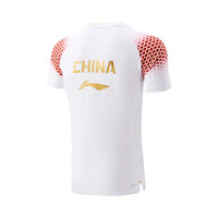 李宁(LI-NING)25新款羽毛球服短袖吸汗速干男女款训练比赛团购球衣运动大赛服 25款白色男女款【中青队带国旗】 L
