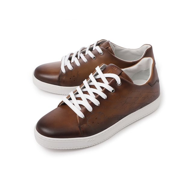 Berluti 运动鞋棕色男士 s5330 018 ml6 Playtime Scritt