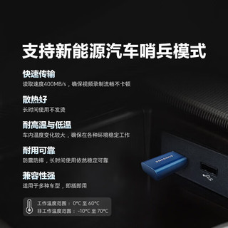 三星三星U盘高速USB3.1 可插手机平板电脑理想奔驰极越极氪哨兵行车记录仪U盘全景360外接小巧迷你U盘 Type-c 接口 极光蓝 手机平板通用 256GB