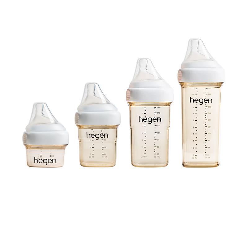  hegen 仿母乳 奶瓶 奶嘴  9个月，10-12个月，10个月，5个月，6个月，8个月，4个月，11个月，7个月，2个月，0-3个月，新生，1个月，3个月，0-3岁 紫、白、粉、蓝、莫兰迪粉、莫兰迪蓝 330ml