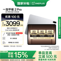 一加 OnePlus 平板 2 Pro 13.2英寸平板电脑 骁龙8至尊版芯片 8GB+256GB 冰川银 游戏办公