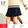 Gap 女童2024初秋新款小熊刺绣百褶裙甜美学院风儿童装半裙642275