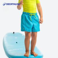 迪卡侬儿童短裤沙滩裤宝宝泳裤男沙滩短裤户外游泳度假速干KIDK 晴空蓝