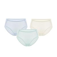 全棉时代女士内裤女无痕中腰三角裤超薄抗菌3条装 微蓝+奶白+碧蓝175 微光蓝+奶白+浅碧蓝 各 1条 2XL (175)